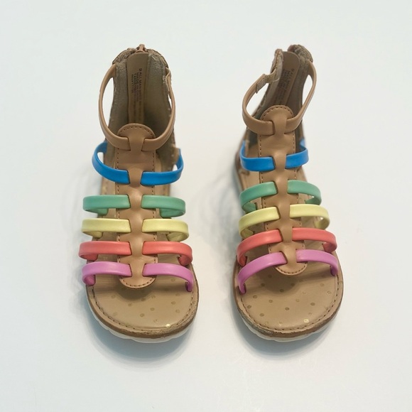 Cat & Jack Toddler Girls Farrah Rainbow Gladiator Sandals Size 9 - Picture 2 of 6